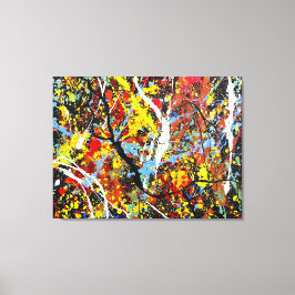 Impressão Em Tela DIVULGAÇÃO COLORIDA LXXVIII - Pintura de ação -