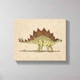 Impressão em tela do dinossauro jurássico Stegosau