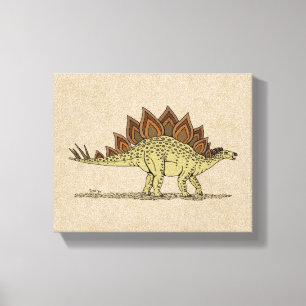 Impressão em tela do dinossauro jurássico Stegosau