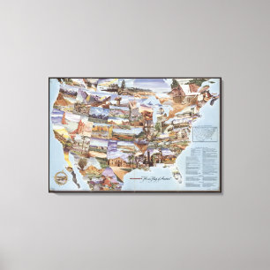 Impressão Em Tela Do "mapa espelho dos marcos da natureza de