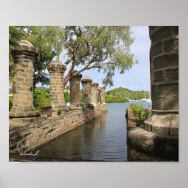 Impressão em tela do Nelson's Dockyard em Antigua