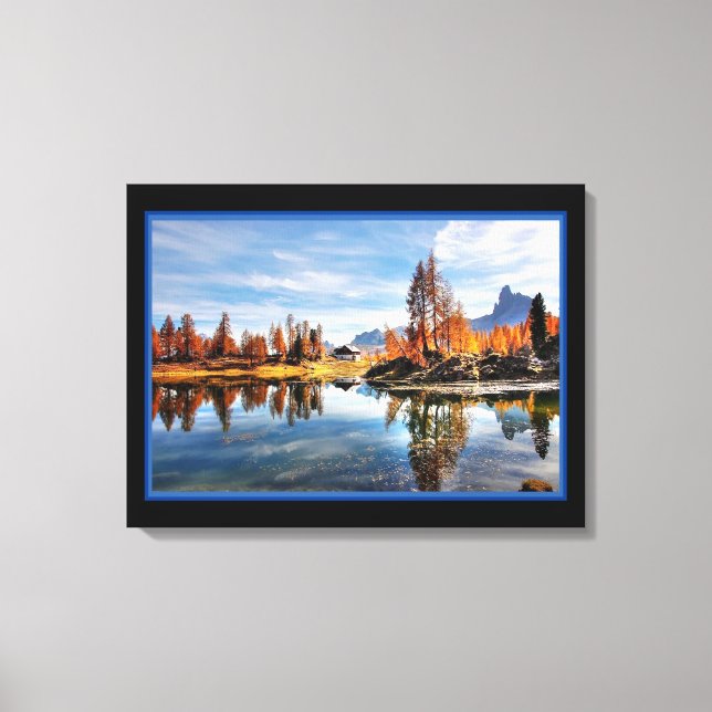 Impressão em Tela do Rio da Paisagem no Outono (Frente)