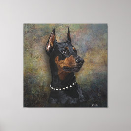 Impressão Em Tela Doberman