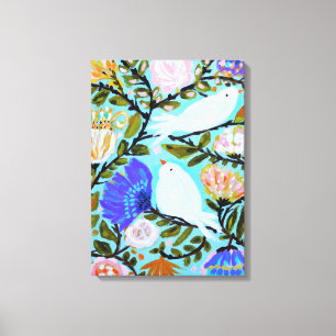 Impressão Em Tela Doce Pássaros de Amor II