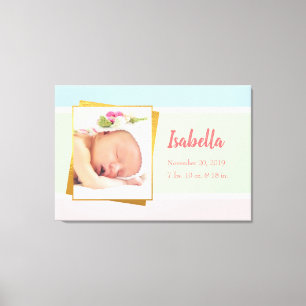 Impressão Em Tela Docente Pastel Baby Girl Foto Record
