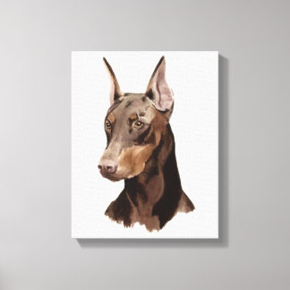 Impressão Em Tela Dog Doberman! Um retrato bonito na canvas!