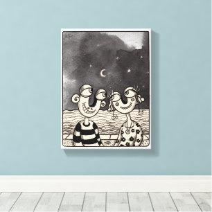 Impressão Em Tela Dois apaixonados por pintura a tinta