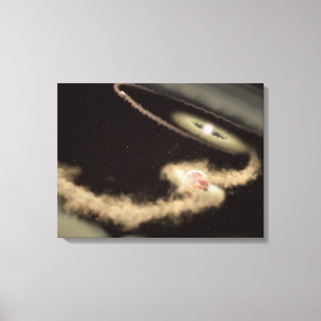 Impressão Em Tela Dois Exoplanetas Gás Orbitando Uma Jovem Estrela (Frente)