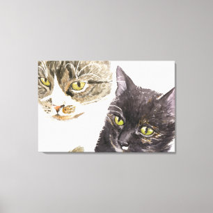 Impressão Em Tela Dois gatos - tabby e tortie
