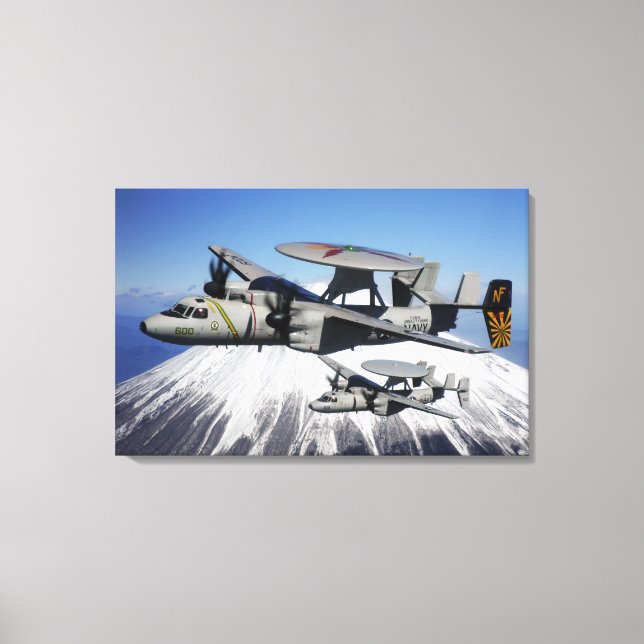 Impressão Em Tela Dois Hawkeyes E-2C conduzem um voo (Frente)