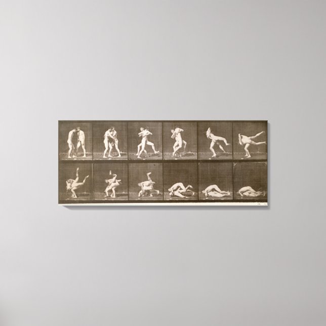 Impressão Em Tela Dois Homens Luta, prato 347 de 'Animal Locomoti' (Frente)