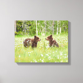 Impressão Em Tela Dois jovens amigos do urso pardo