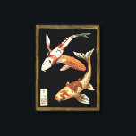 Impressão Em Tela Dois Koi Goldfish japoneses em preto<br><div class="desc">Esta imagem representa dois peixes dourados cor de laranja brilhante sobre fundo preto na moda. Esta impressão de arte contemporânea de um tradicional japonês e de detalhes inspirados orientais irá adicionar caráter a qualquer produto Zazzle.</div>