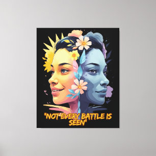 Impressão Em Tela Dois lados da mente - nem todas as batalhas são vi