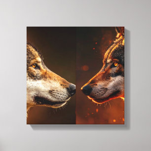 Impressão Em Tela Dois lobos