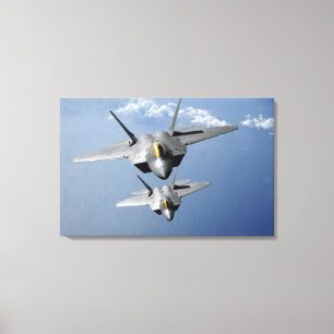 Impressão Em Tela Dois raptores F-22 voam sobre o Oceano Pacífico 2