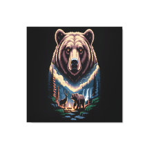 Dois ursos na floresta escura