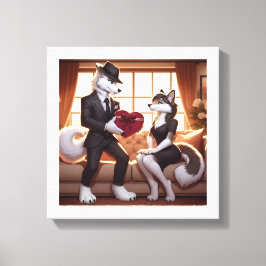 Impressão Em Tela Don Lupo Canino "Valentines"