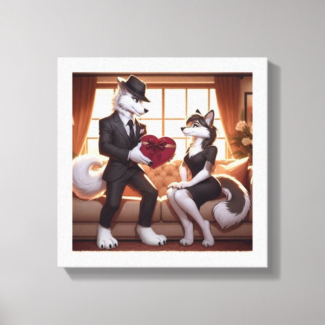 Impressão Em Tela Don Lupo Canino "Valentines" (Frente)