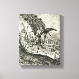 Impressão Em Tela Don Quixote e os moinhos de vento