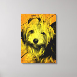 Impressão Em Tela Dourada Amber Grunge Yorkshire Terrier Wall Art