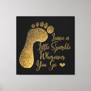 Impressão Em Tela Dourado Sparkle aonde quer que você vá