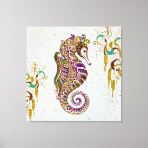 Impressão Em Tela Dourado Verão Rainbow Sea Glitter