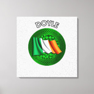 Impressão Em Tela Doyle Crest e Celtic Knot em Shamrock
