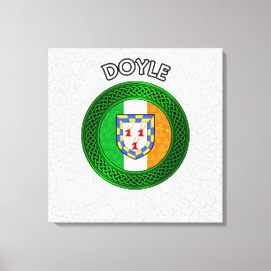 Impressão Em Tela Doyle Crest e Celtic Knot em Shamrock