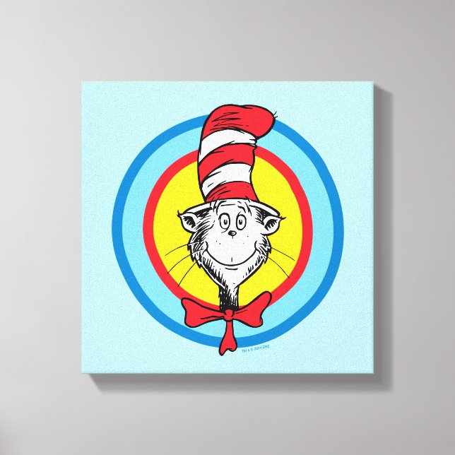 Impressão Em Tela Dr. Seuss | Gato no Gráfico da Cabeça de Chapéu (Frente)