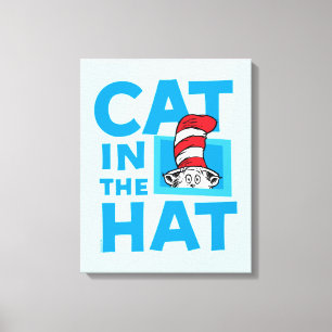 Impressão Em Tela Dr. Seuss Gato no logotipo chapéu