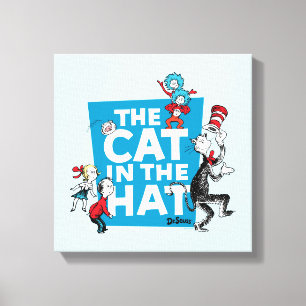 Impressão Em Tela Dr. Seuss Logotipo do Gato no Chapéu - Personage