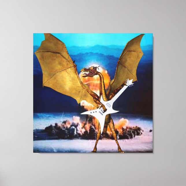 Impressão Em Tela Dragão atômico (Frente)