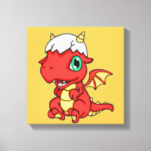 Impressão Em Tela Dragão bebê 12 x 12