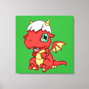 Impressão Em Tela Dragão bebê 24 x 24