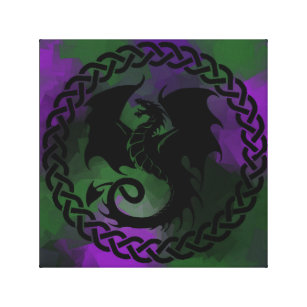 Impressão Em Tela Dragão celta do círculo