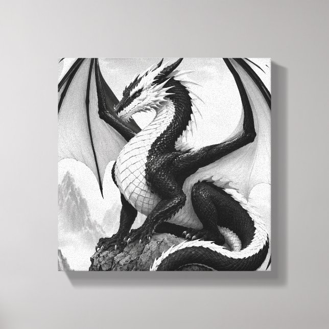 Impressão Em Tela Dragão da Chama Sombra (Frente)