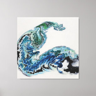 Impressão Em Tela “Dragão nas Ondas – Canva de Energia Oceânica Abst