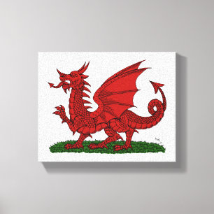 Impressão Em Tela Dragão Vermelho do País de Gales