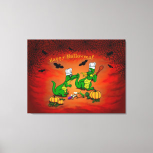 Impressão Em Tela Dragões - Feliz Halloween! Hoje eu vou cozinhar