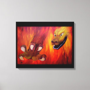 Impressão Em Tela Dragon Claw - Dragão Vermelho