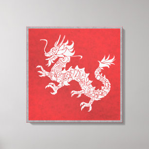 Impressão Em Tela Dragon Spirit Totem Emblem Wall Art