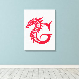Impressão Em Tela Dragon Styled Letter G, Dragon Alphabet, Monogram