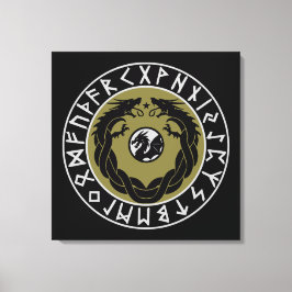 Impressão Em Tela Dragon Viking Rune Protection