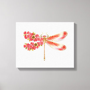 Impressão Em Tela Dragonfly com joalheria sakura