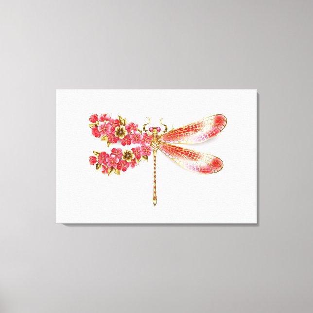 Impressão Em Tela Dragonfly com joalheria sakura (Frente)