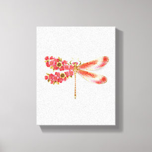 Impressão Em Tela Dragonfly com joalheria sakura