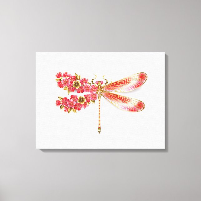 Impressão Em Tela Dragonfly com joalheria sakura (Frente)