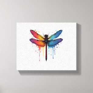 Impressão Em Tela Dragonfly legal em Dragonfly pintada colorida
