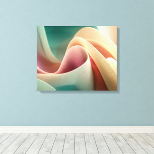 Impressão Em Tela Drapeados Abstratos com Fluxo de Gradiente Pastel